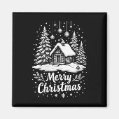 Vrouwen Vrolijk Kersthuis Schattige bijpassende fa Magneet (Voorkant)