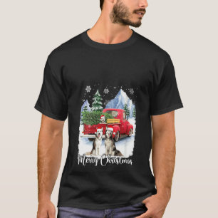 Vrouwen Vrolijk Kerstmis Siberische Husky Santa Re T-shirt