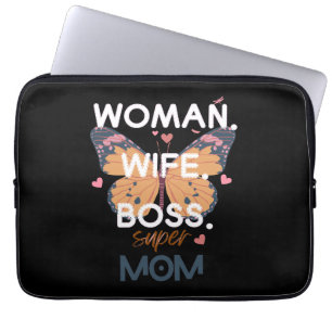 Vrouwen, vrouw, baas, super mam laptop sleeve