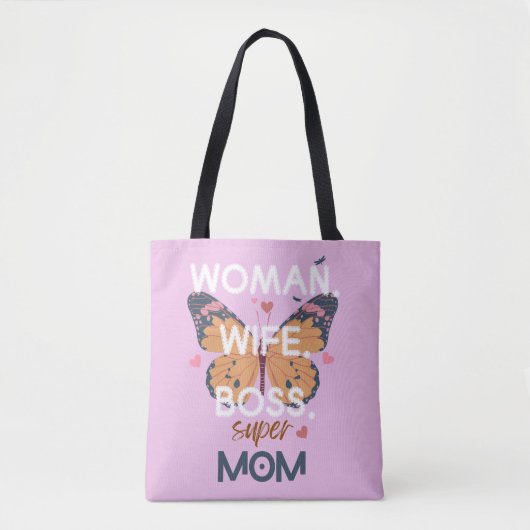 Vrouwen, vrouw, baas, super mam tote bag (Voorkant)