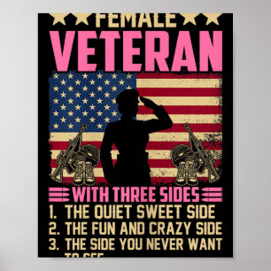 Vrouwen Vrouwen Veteraan Soldaat Trots Vrouw Veter Poster