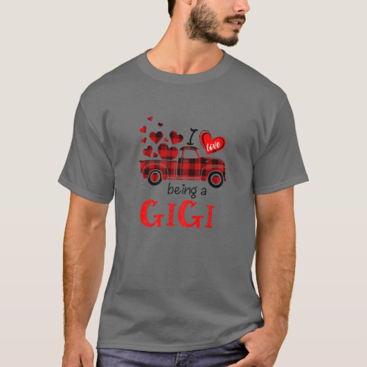 Vrouwen waar ik dol op ben Gigi Red Play Moederdag T-shirt (Voorkant)