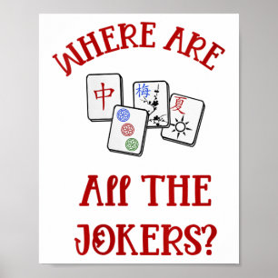Vrouwen waar zijn alle jokers grappig mahjong v-ne poster