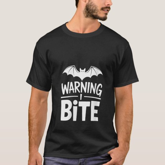 Vrouwen Waarschuwing Ik Bijt Grappige Halloween Hu T-shirt (Voorkant)