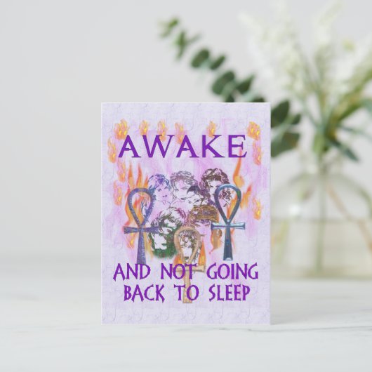 Vrouwen wakker briefkaart (Staand voorkant)