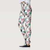 Vrouwen Waterverf Floral Puzzel Leggings (Links)