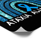 Vrouwen we Draag blauw voor ataxibewustzijn regenb Poster (Hoek)