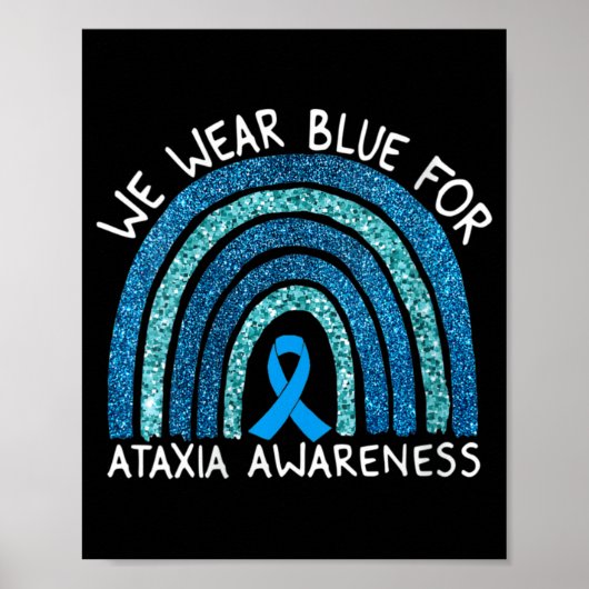 Vrouwen we Draag blauw voor ataxibewustzijn regenb Poster (Voorkant)
