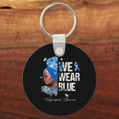 Vrouwen We Draag Blue Hydrocephalus Awareness Sleutelhanger (Voorkant)