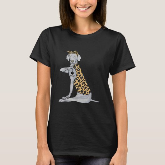 Vrouwen Weimaraner Dog Tattoo Ik hou van mama T-shirt (Voorkant)