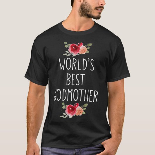 Vrouwen Wereld Beste Godmoeder Floral Grafisch Cut T-shirt (Voorkant)