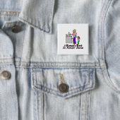 Vrouwen werken nooit. vierkante button 5,1 cm (In situ)
