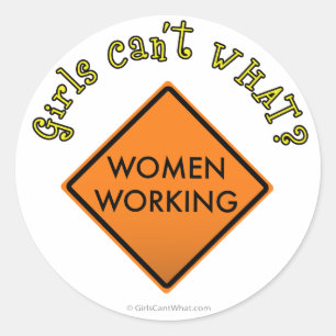 Vrouwen werken verkeersbord ronde sticker