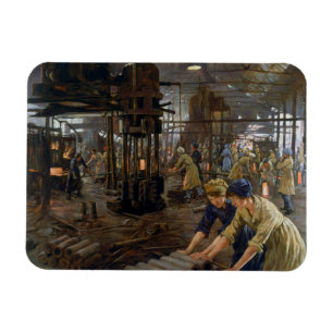 Vrouwen werkend in een munitiefabriek in 1918 WO1 Magneet