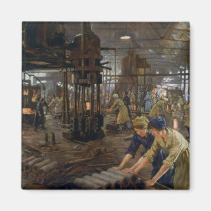 Vrouwen werkend in een munitiefabriek in 1918 WO1 Magneet