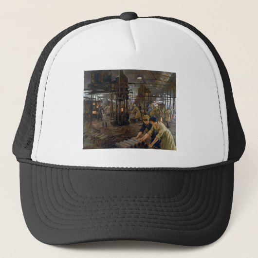 Vrouwen werkend in een munitiefabriek in 1918 WO1 Trucker Pet (Voorkant)