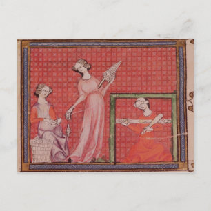 Vrouwen Werspinwol Briefkaart