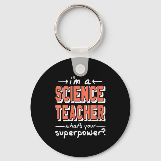 Vrouwen Wetenschapsleraar Superwer Grappige Nerd T Sleutelhanger (Voorkant)