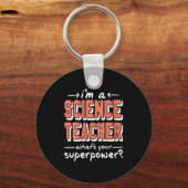 Vrouwen Wetenschapsleraar Superwer Grappige Nerd T Sleutelhanger (Voorkant)