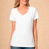 Vrouwen White V-Neck T-Shirt / Aanpassen
