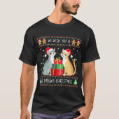 Vrouwen Wij wensen u een Meowy Catmas Santa Hat le T-shirt (Voorkant)
