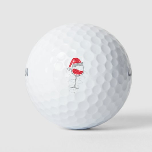 Vrouwen wijnglazen santa hat kerst wijnliefhebber golfballen (Voorkant)