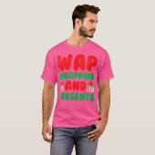 Vrouwen wikkelen en Cadeaus Grappige kerst Hip H T-shirt (Voorkant volledig)
