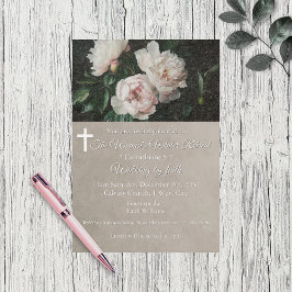 Vrouwen Winterretraite Beige Bloemenkleuren Kerk Kaart