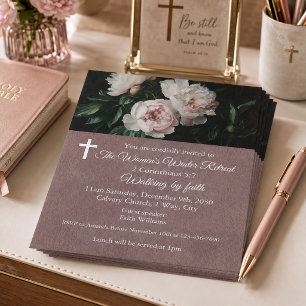 Vrouwen Winterretraite Blush Roze Bloemstuk Kerk Flyer