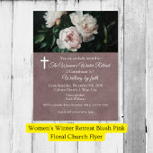 Vrouwen Winterretraite Blush Roze Bloemstuk Kerk Flyer