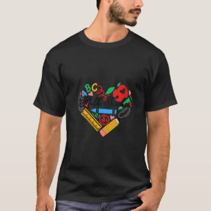 Vrouwen Wiskunde Leraar Leven Apple Potlood Hart L T-shirt