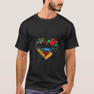 Vrouwen Wiskunde Leraar Leven Apple Potlood Hart L T-shirt