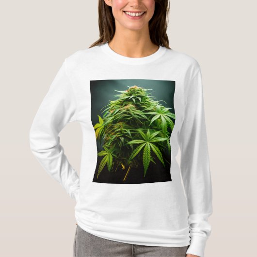 Vrouwen Wit lang T_shirt T-shirt (Voorkant)