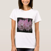 Vrouwen wit T-shirt met elegante roze bloesems (Voorkant)