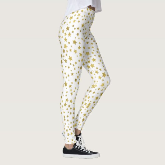 Vrouwen witte leggings met gouden sterren (Rechts)