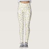 Vrouwen witte leggings met gouden sterren (Voorkant)
