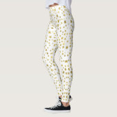 Vrouwen witte leggings met gouden sterren (Links)