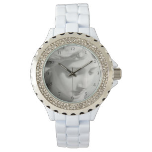 *~* Vrouwen Witte Marmer Beauely Angel Horloge