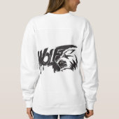 Vrouwen witte sweatshirt met agressieve schorpioen (Achterkant)