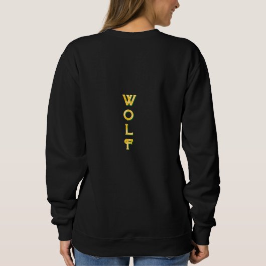 Vrouwen Wolf Bloemen  Basic Sweatshirt (Achterkant)