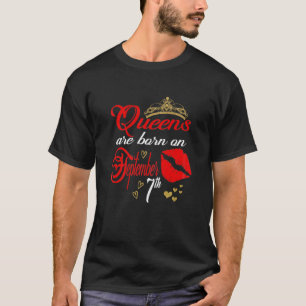 Vrouwen worden in september geboren in de rode kon t-shirt