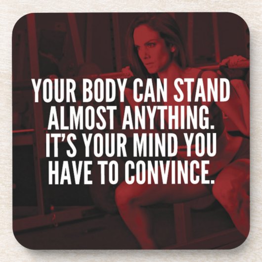 Vrouwen Workout Inspirerend woorden Drankjes Onderzetter (Voorkant)