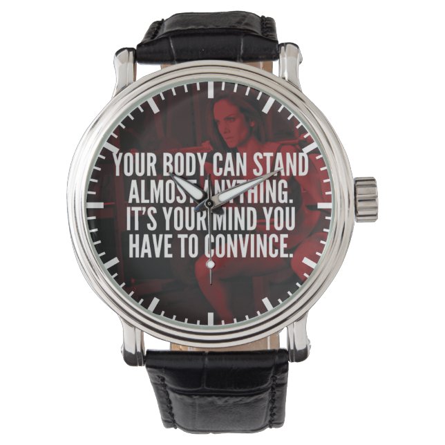 Vrouwen Workout Inspirerend woorden Horloge (Voorkant)