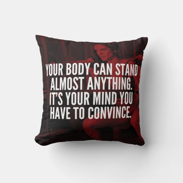 Vrouwen Workout Inspirerend woorden Kussen (Voorkant)