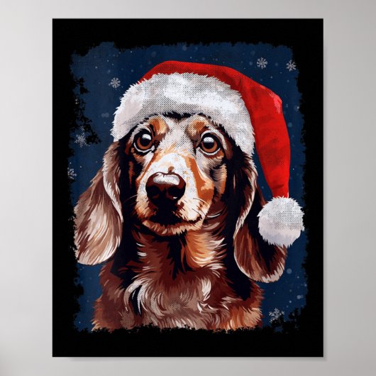 Vrouwen Xmas Teckel Kerstmis Poster (Voorkant)