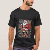 Vrouwen Xmas Ugly Santa Riding Rhodesian Ridgeback T-shirt (Voorkant)