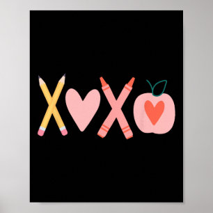 Vrouwen Xoxo Leraar Valentijnsdag Potlood En Appl Poster