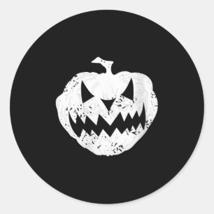 Vrouwen Y Pompoen Gezicht Distressed Dark Light Ha Ronde Sticker