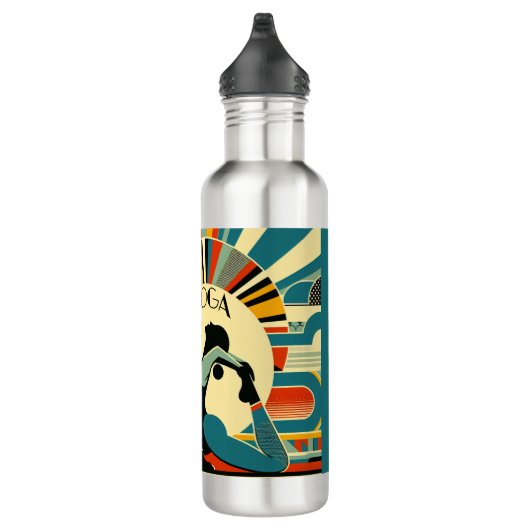 Vrouwen Yoga Art Deco Workout Waterfles (Rechts)