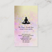 ** Vrouwen Yoga Glitter Gold Meditation Mindfullne Visitekaartje (Achterkant)